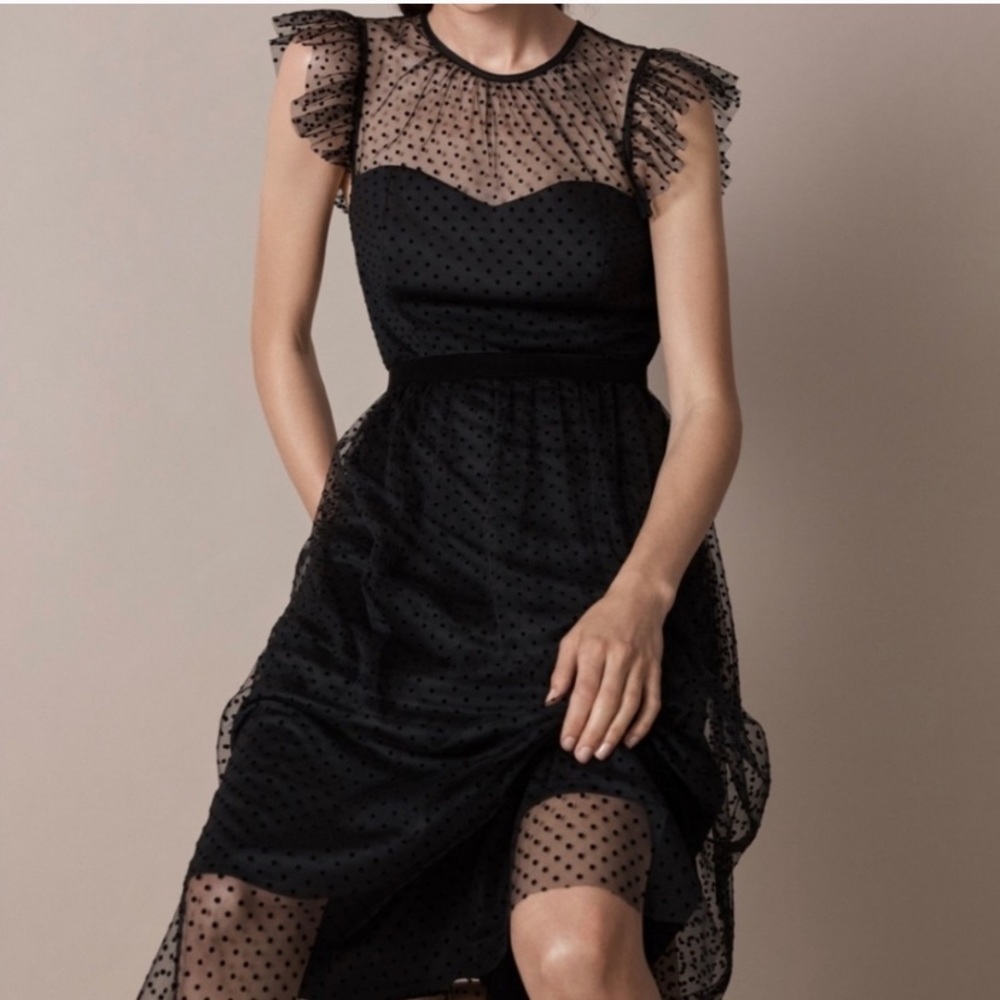 Jason Wu black polka dot dress with added sleeve